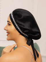 [Black] SilkSilky  Sleep Cap 002