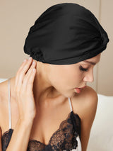 [Black] SilkSilky  Sleep Cap 002