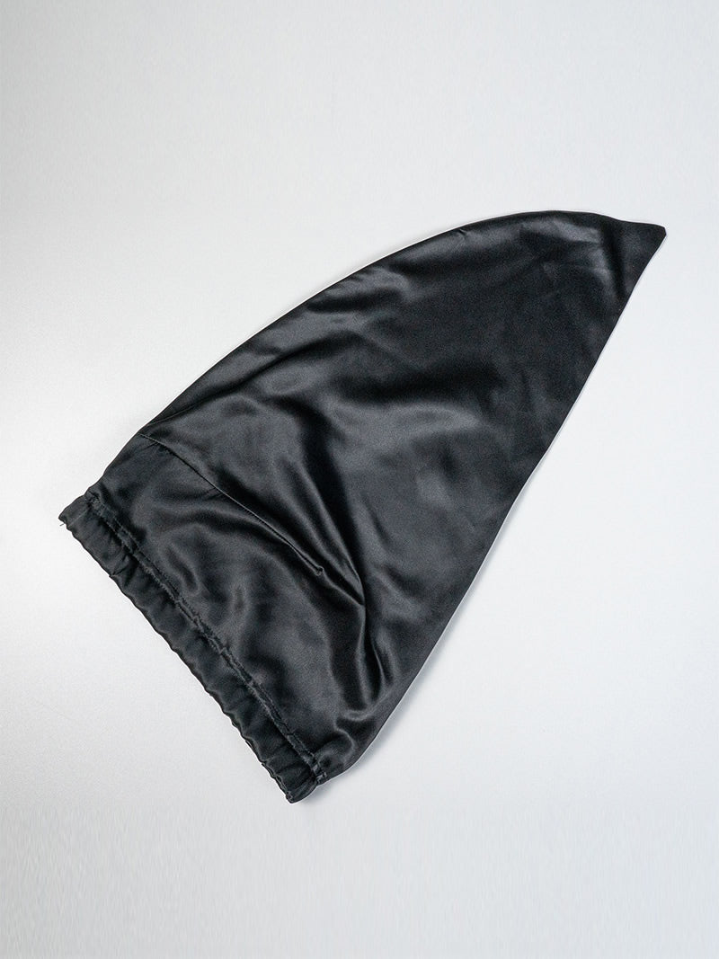 [Black] SilkSilky Pure Silk Sleep Cap 005