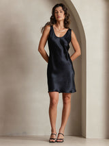 [Black] SilkSilky  Sleeveless Scoop Neck Dress 004