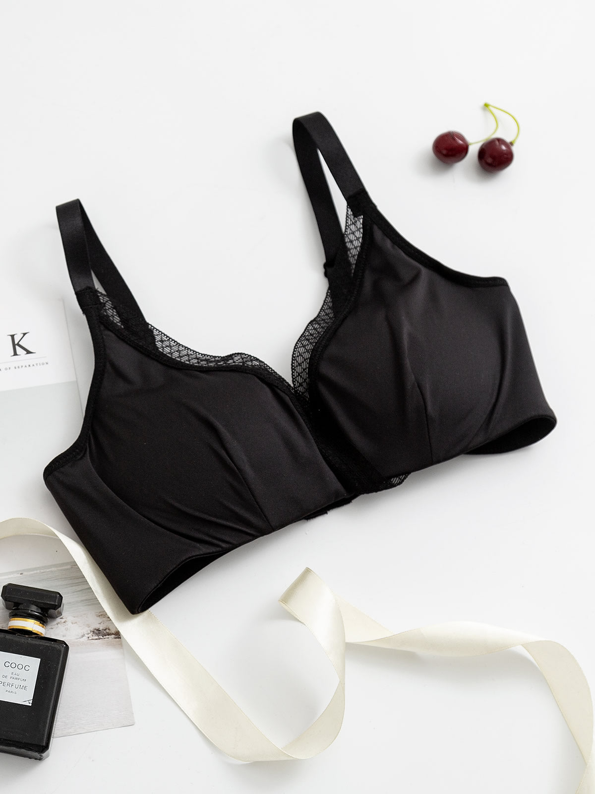 [Black] SilkSilky Silk Knitted Bra 005