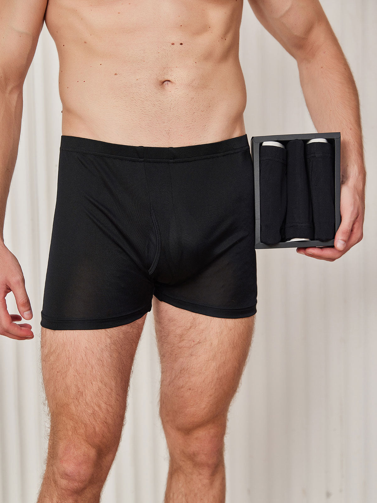 [Black] SilkSilky Silk Knitted Mens Underwear 003