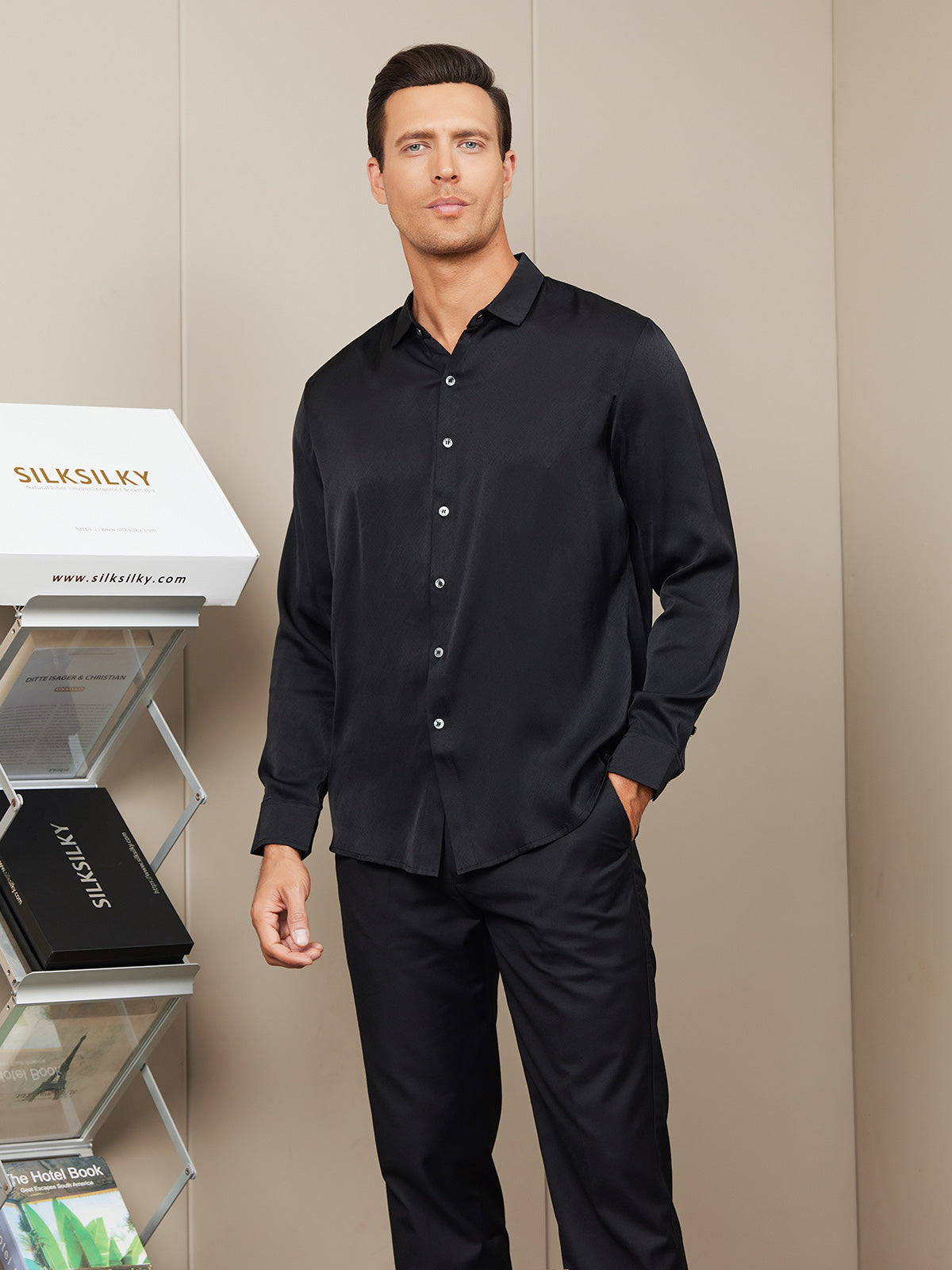 Silk Mens shirt with Long Sleeves – SILKSILKY