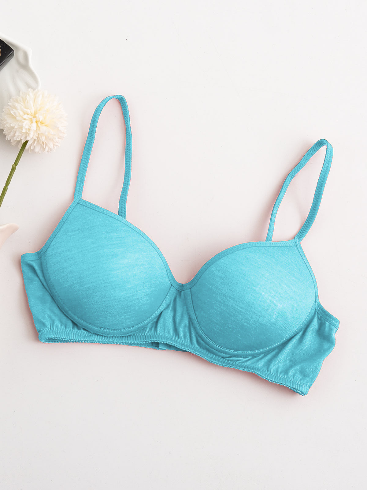 [Blue] SilkSilky Silk Knitted Bra 005