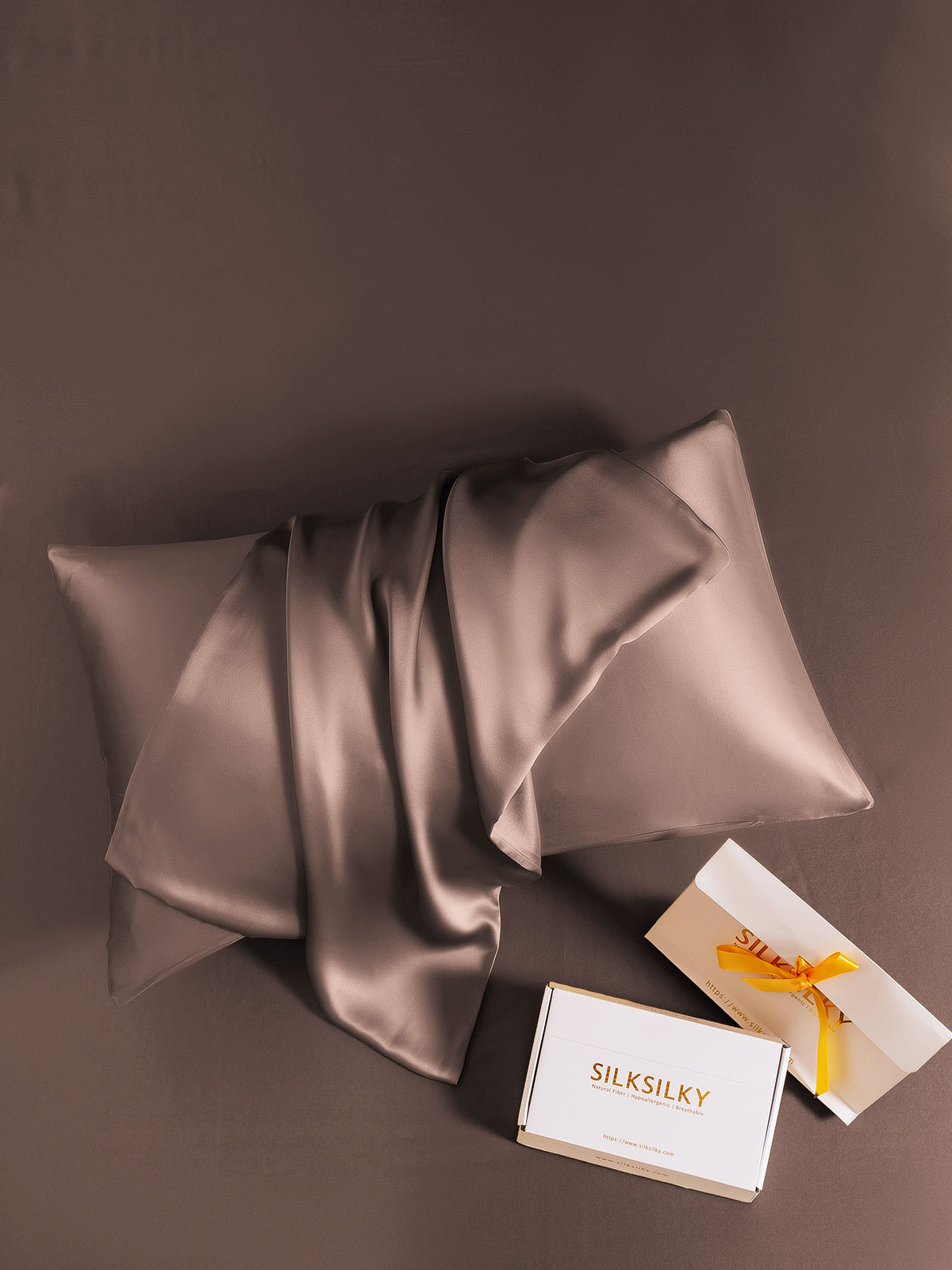 [Brown] SilkSilky 19Momme Pure Silk Pillowcase 006