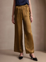 [Brown] SilkSilky 19Momme Silk Womens Pants 005