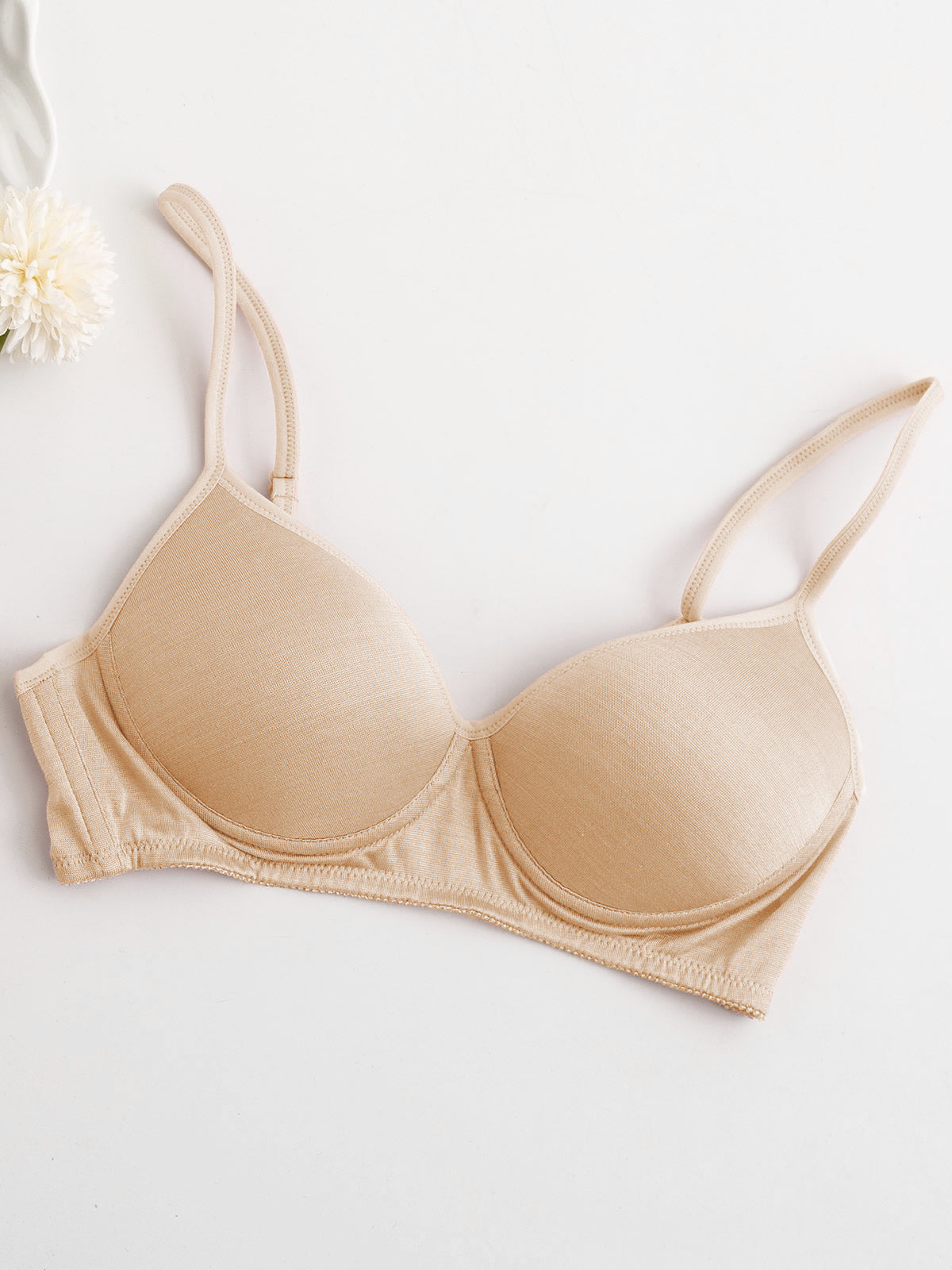 [Brown] SilkSilky Silk Knitted Bra 005