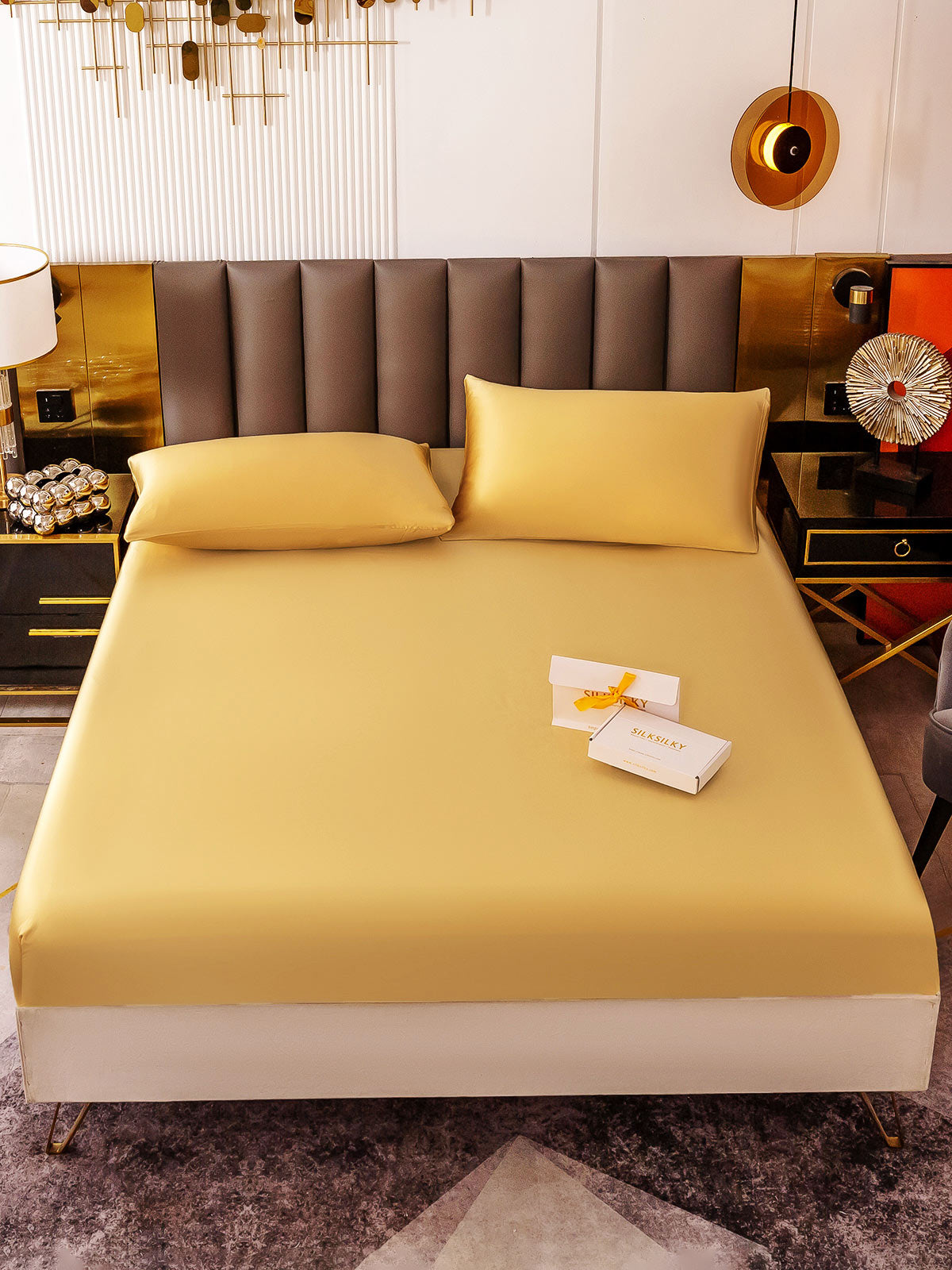 [Champagne] SilkSilky 19Momme Pure Silk Bedding Set 002