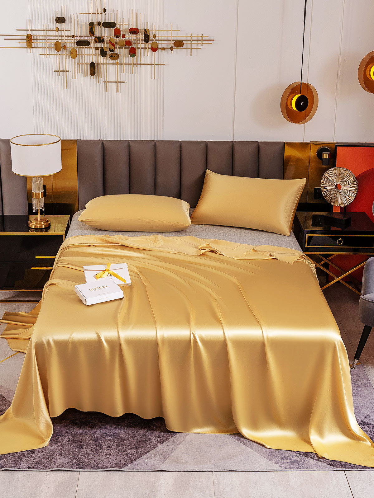 [Champagne] SilkSilky 19Momme Pure Silk Bedding Set 002
