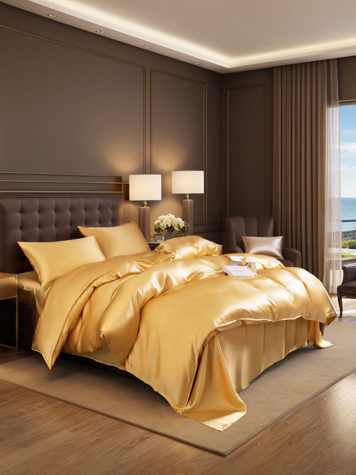 [Champagne] SilkSilky 19Momme Pure Silk Bedding Set 002