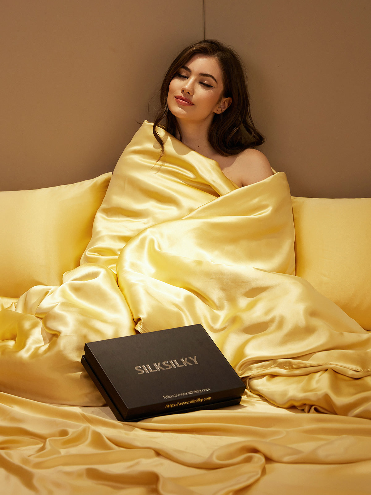 [Champagne] SilkSilky 19Momme Pure Silk Bedding Set 002