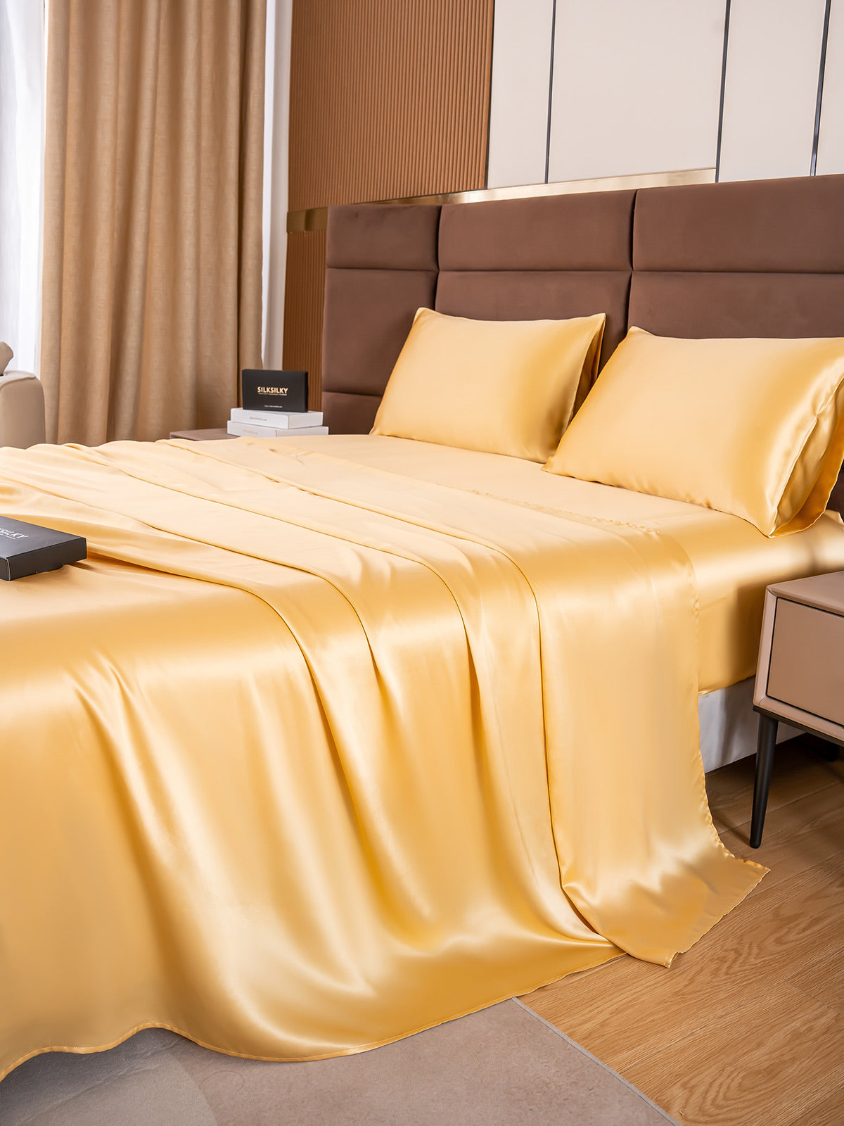[Champagne] SilkSilky 19Momme Pure Silk Bedding Set 006