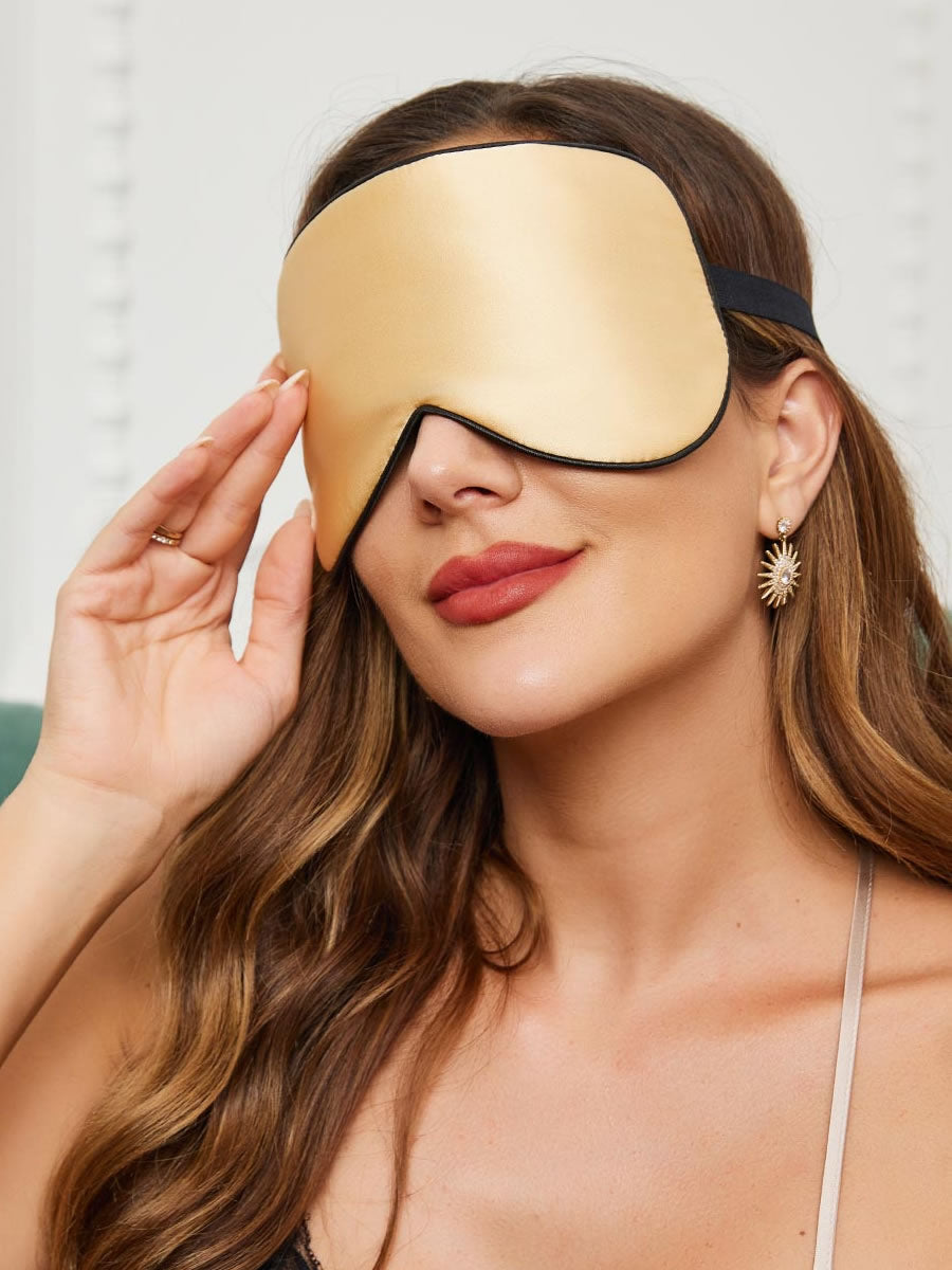 [Champagne] SilkSilky  19Momme Pure Silk Eye Mask 001