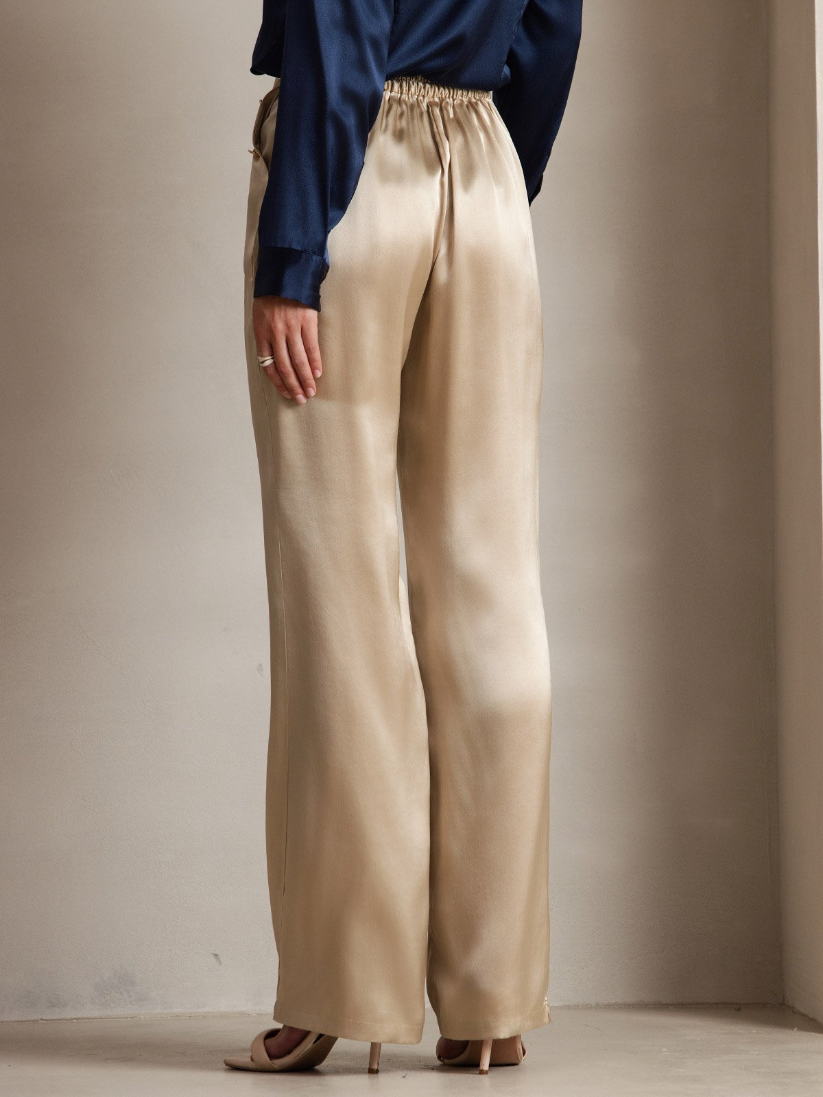[Champagne] SilkSilky 19Momme Silk Womens Pants 004