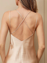 [Champagne] SilkSilky  3/4 Sleeve V Neck Nightgown&Robe Set 008
