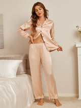 [Champagne] SilkSilky  Long Sleeve Women's Pajamas 001