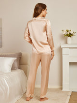 [Champagne] SilkSilky  Long Sleeve Women's Pajamas 002