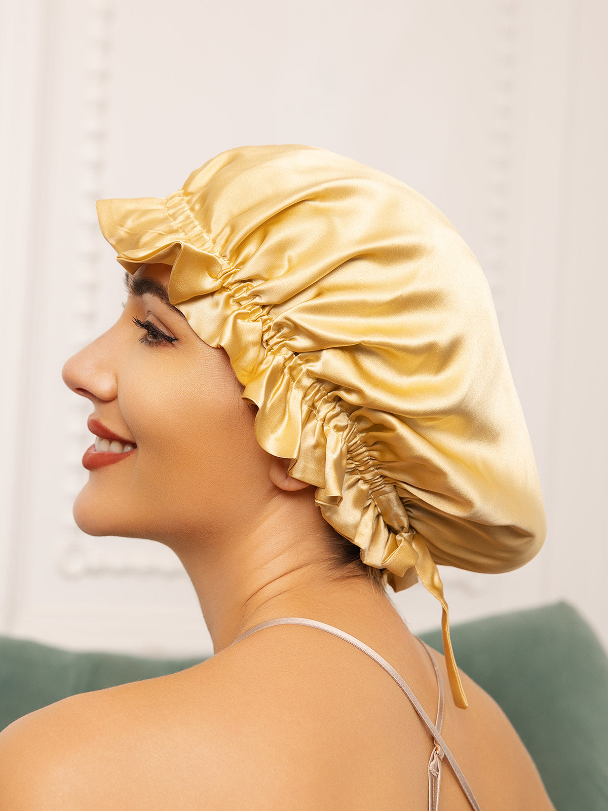 [Champagne] SilkSilky Pure Silk Sleep Cap 001