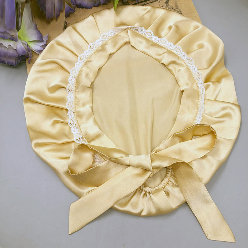 [Champagne] SilkSilky Pure Silk Sleep Cap 003