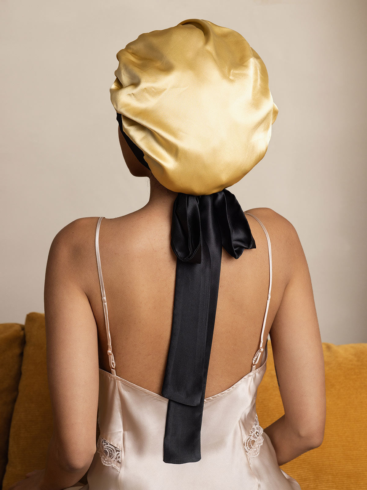 [Champagne] SilkSilky Pure Silk Sleep Cap 007