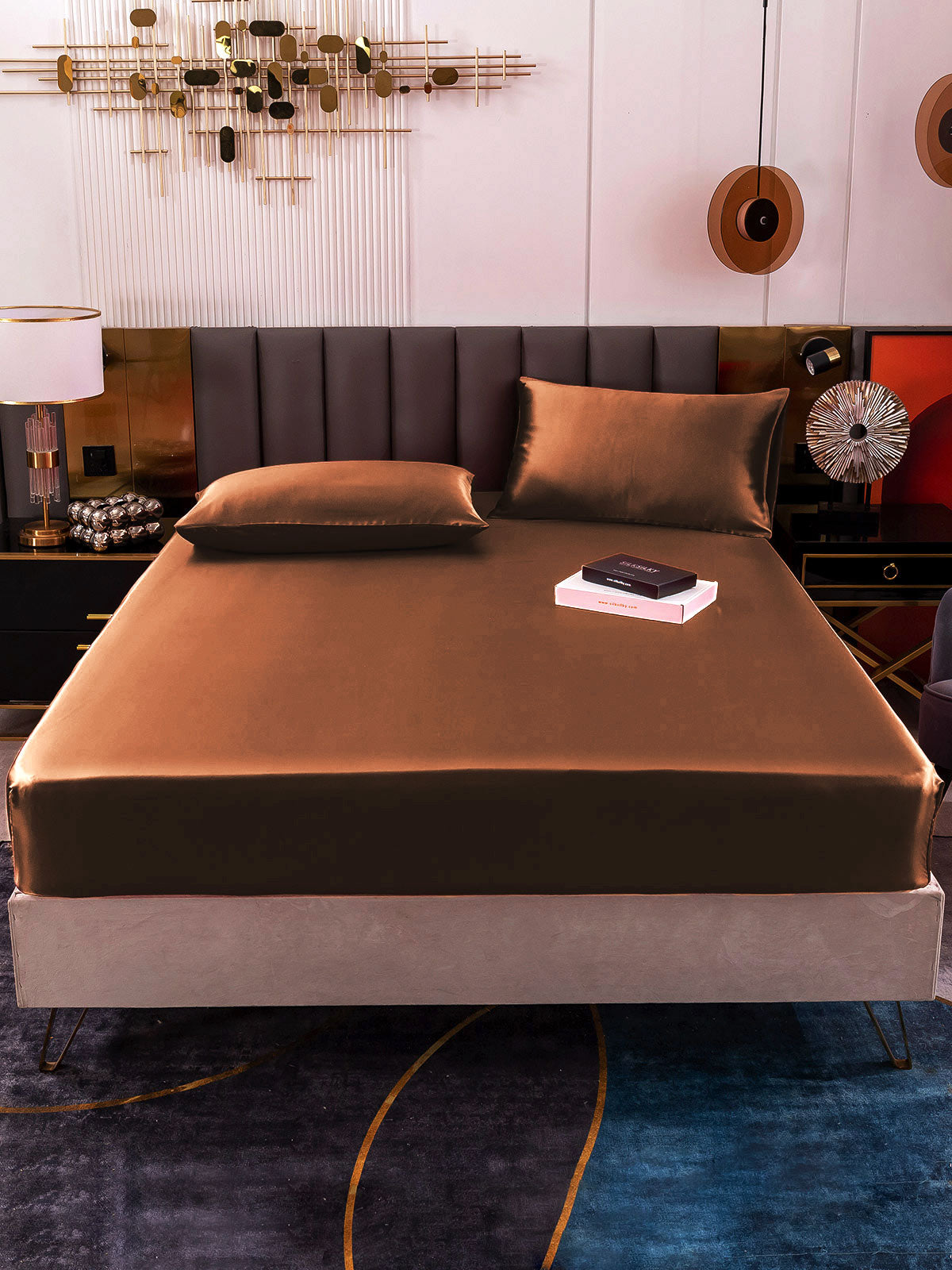 [Coffee] SilkSilky 19Momme Pure Silk Bedding Set 002
