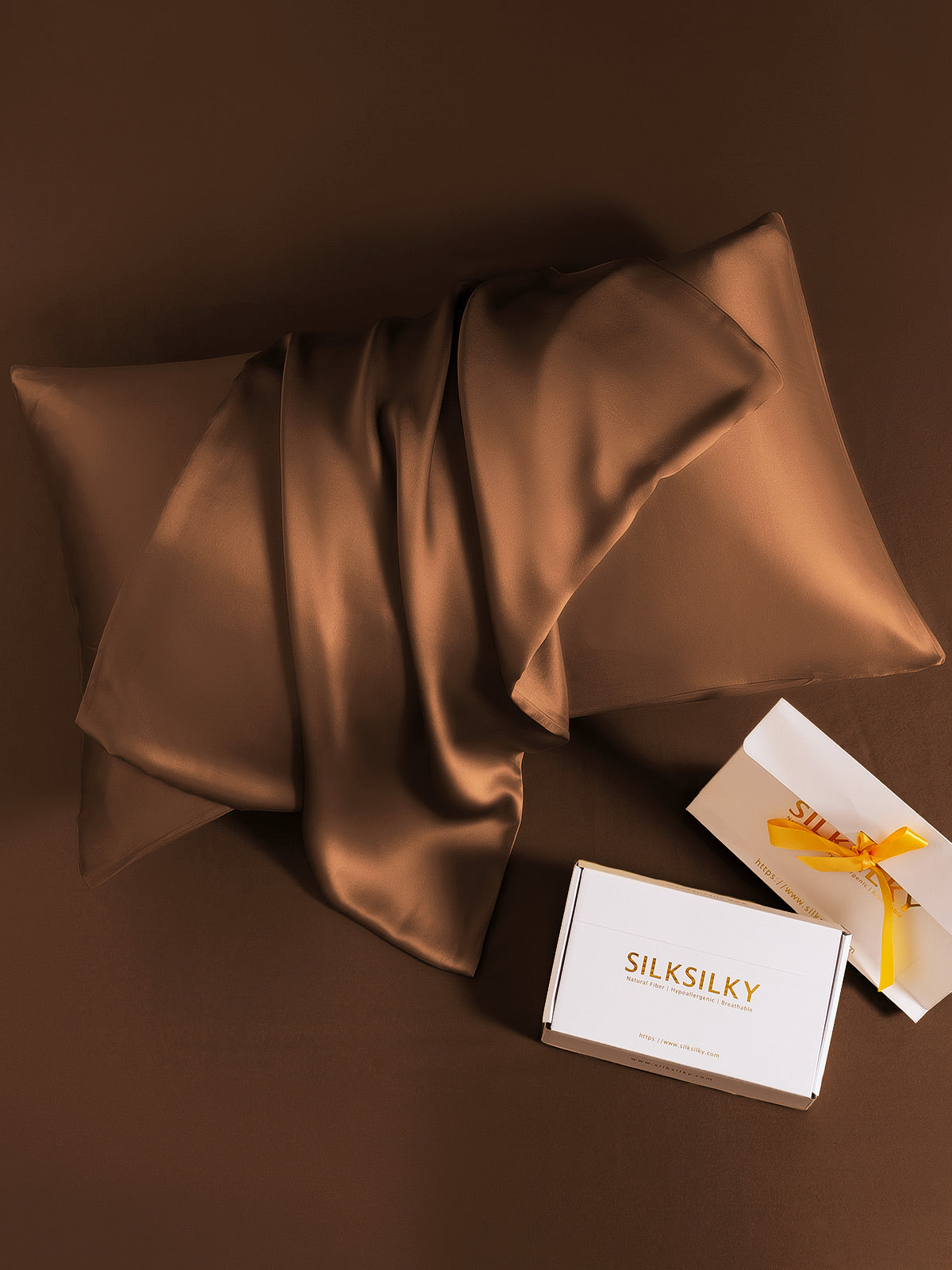 [Coffee] SilkSilky 19Momme Pure Silk Pillowcase 006