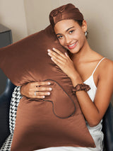 [Coffee] SilkSilky 19Momme Pure Silk Pillowcase Set 001