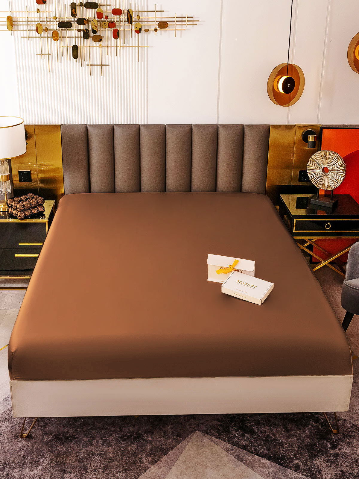 [Coffee] SilkSilky 19Momme Pure Silk Sheet 002