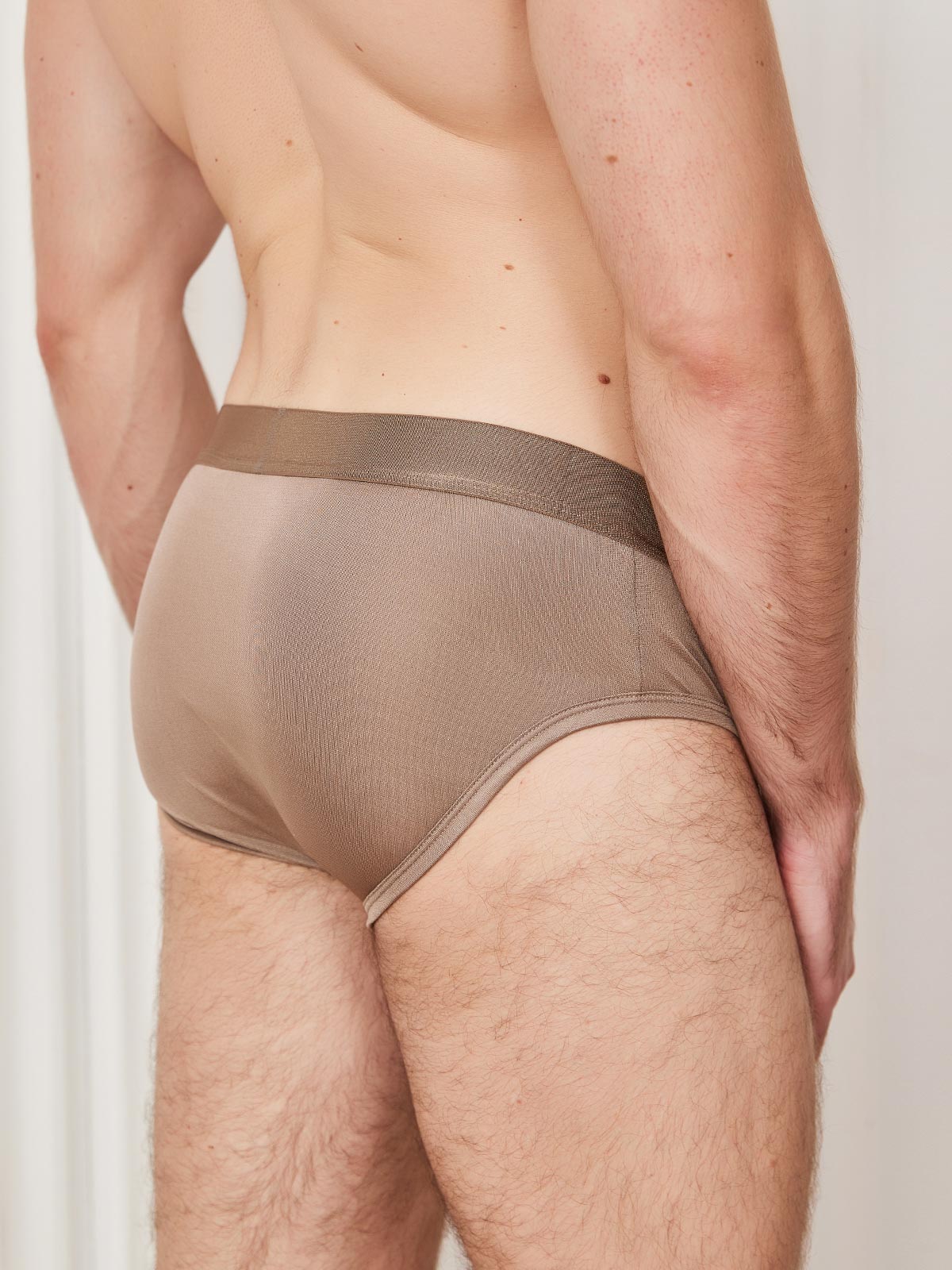 [Coffee] SilkSilky Silk Knitted Mens Underwear 003