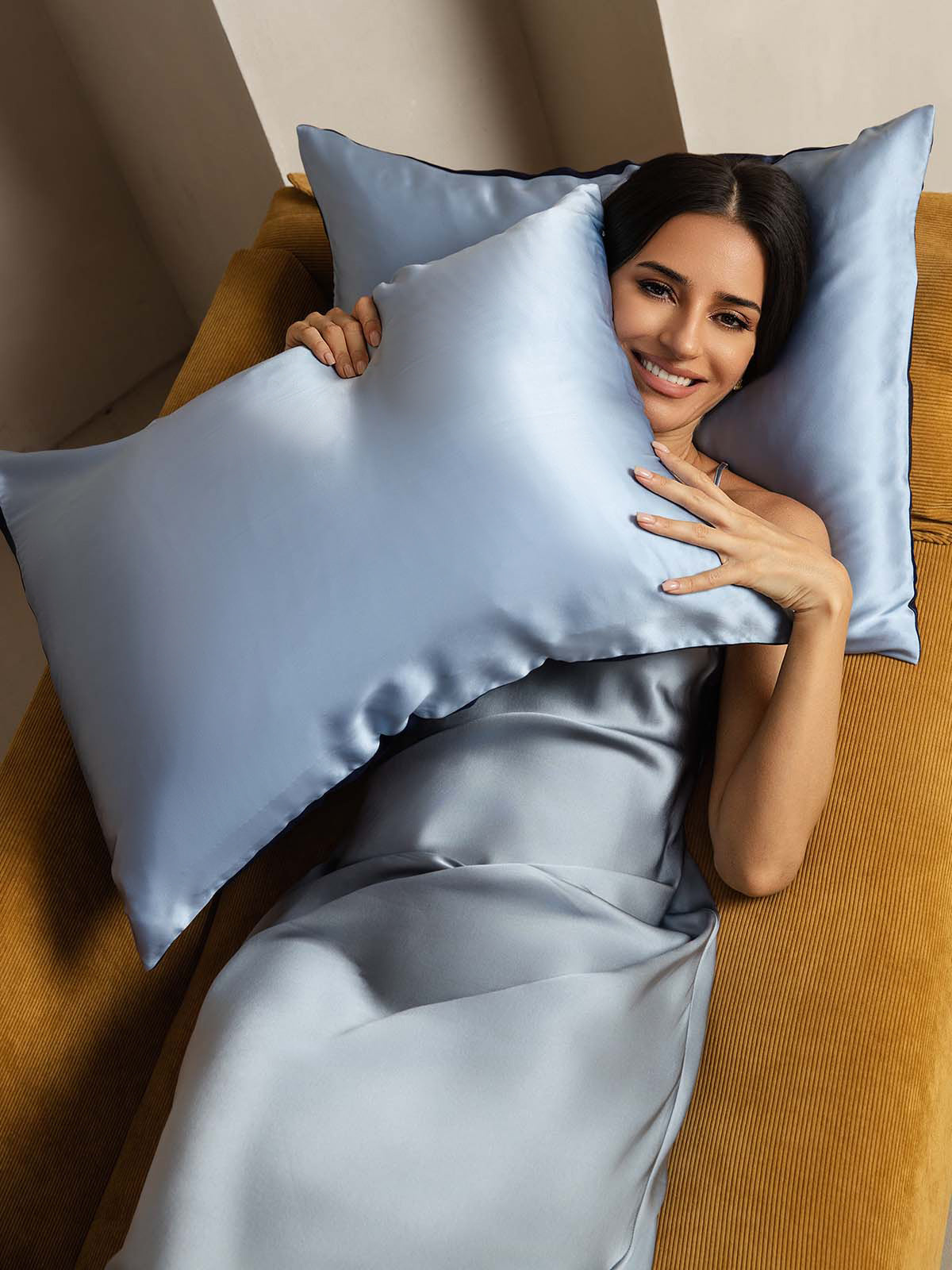 19Momme 100% Mulberry Silk Pillowcase - Two-tone Design