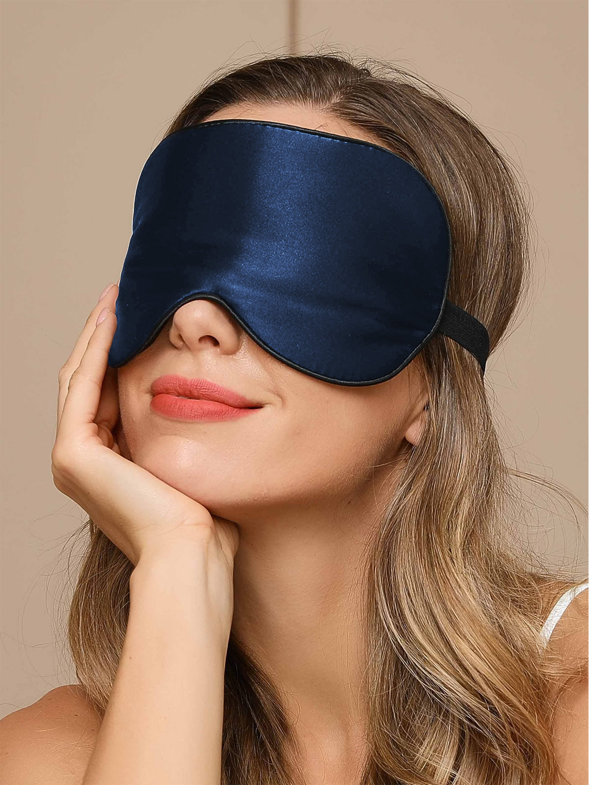 [Dark Blue] SilkSilky  19Momme Pure Silk Eye Mask 001
