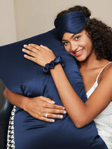 [Dark Blue] SilkSilky 19Momme Pure Silk Pillowcase Set 001