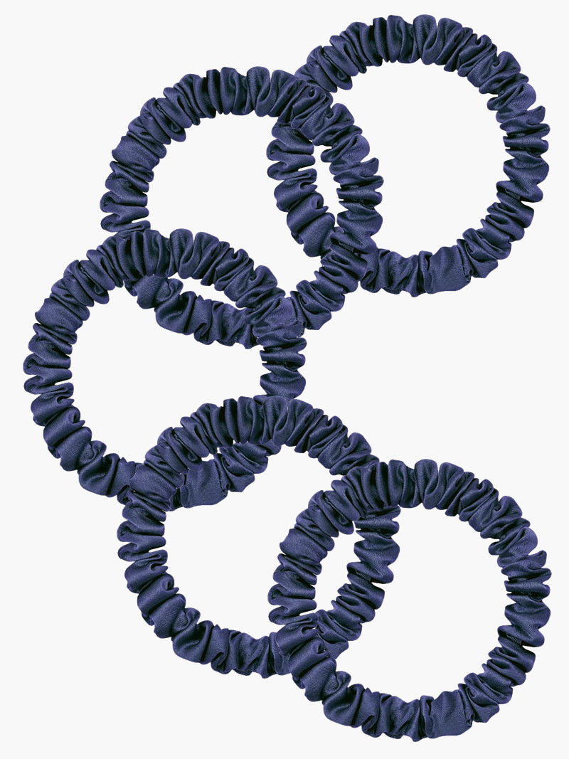 [Dark Blue] SilkSilky 19Momme Pure Silk Scrunchie 003