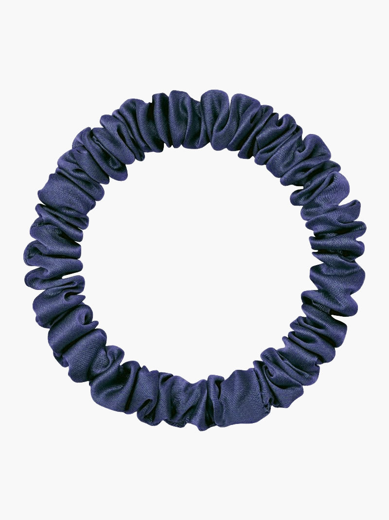 [Dark Blue] SilkSilky 19Momme Pure Silk Scrunchie 004