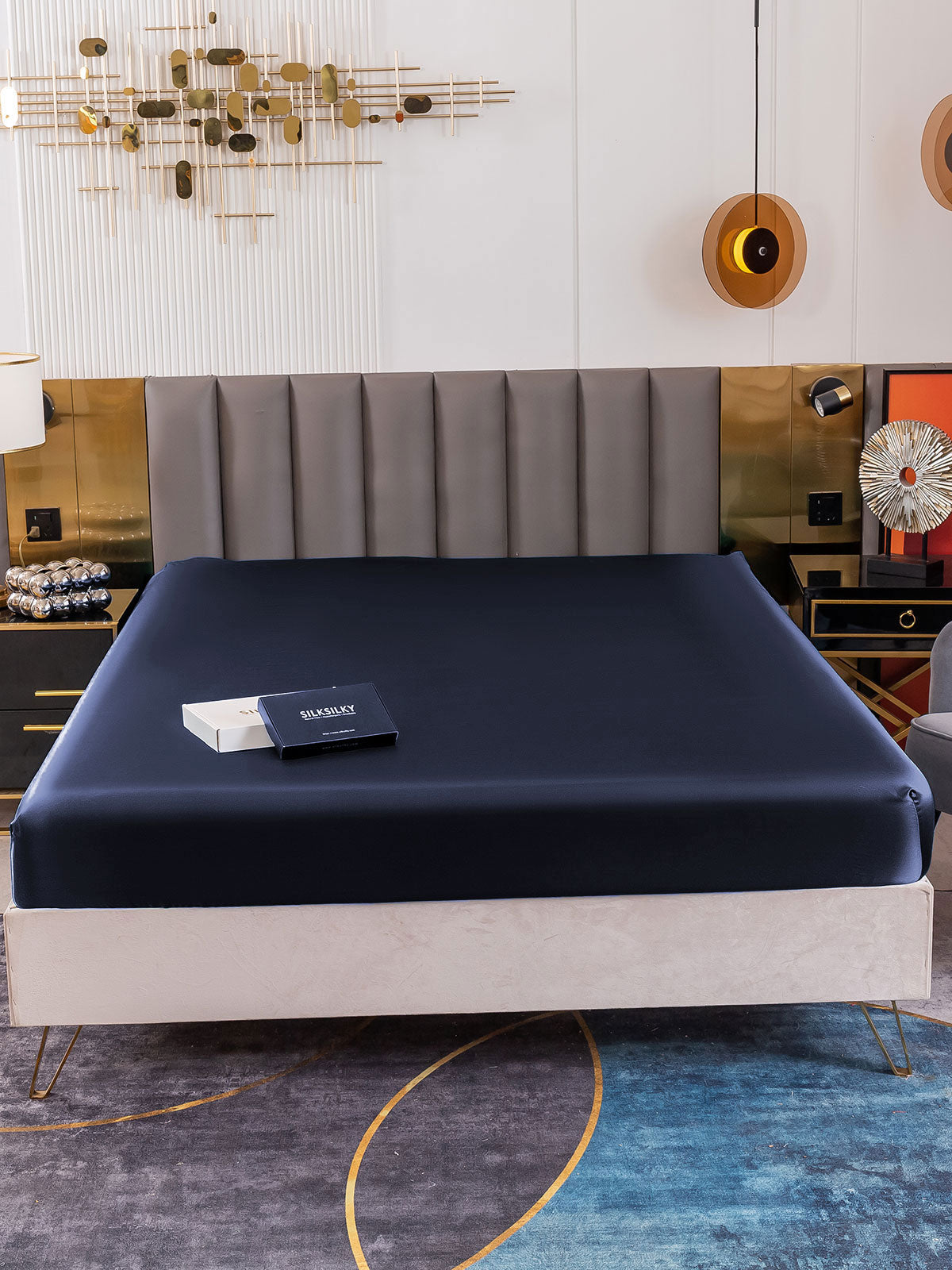 [Dark Blue] SilkSilky 19Momme Pure Silk Sheet 002