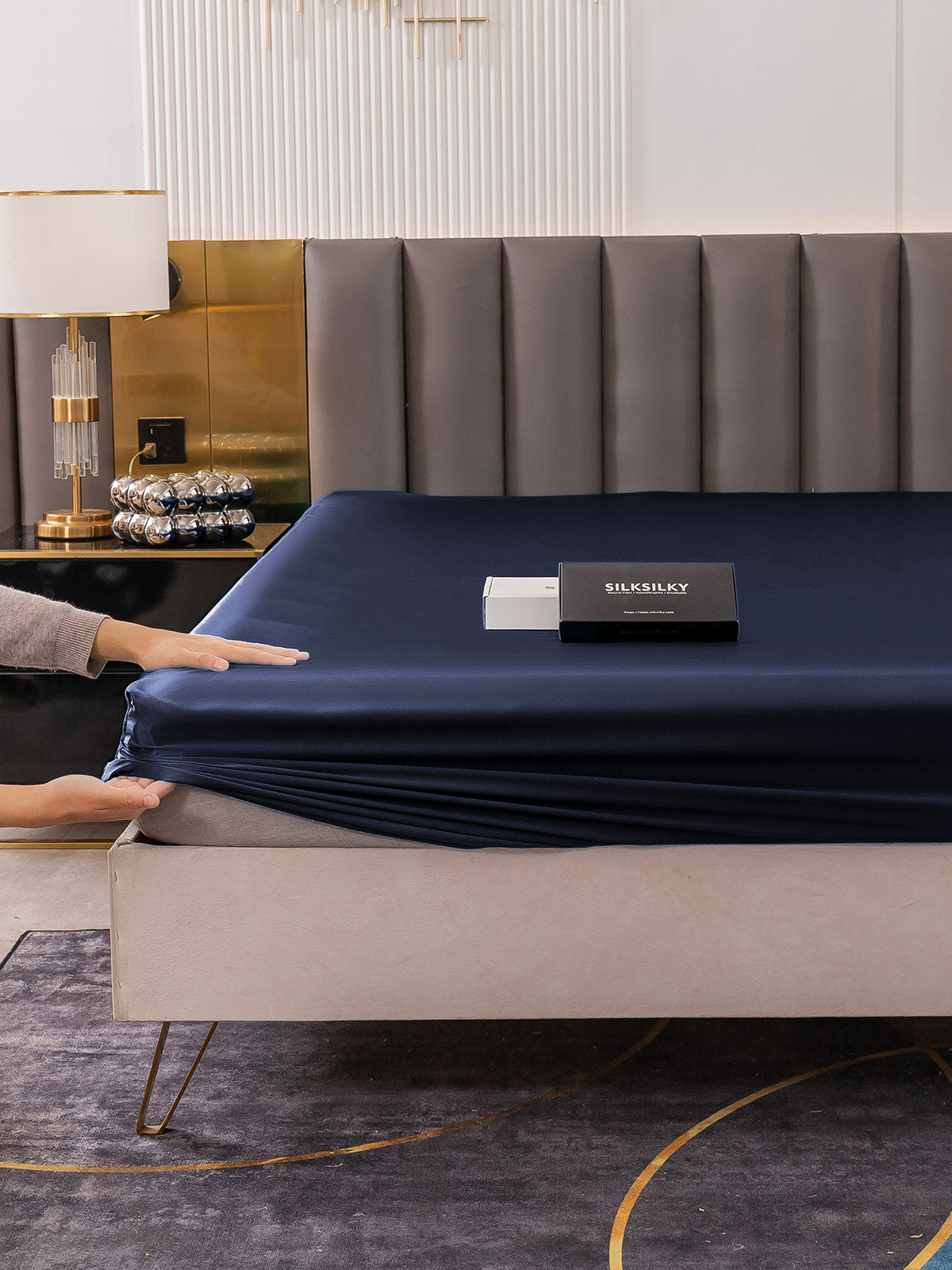 [Dark Blue] SilkSilky 19Momme Pure Silk Sheet 003