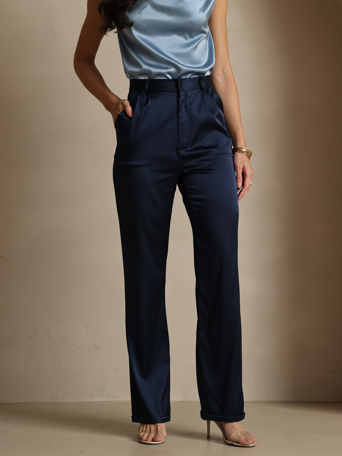 [Dark Blue] SilkSilky 19Momme Silk Womens Pants 001