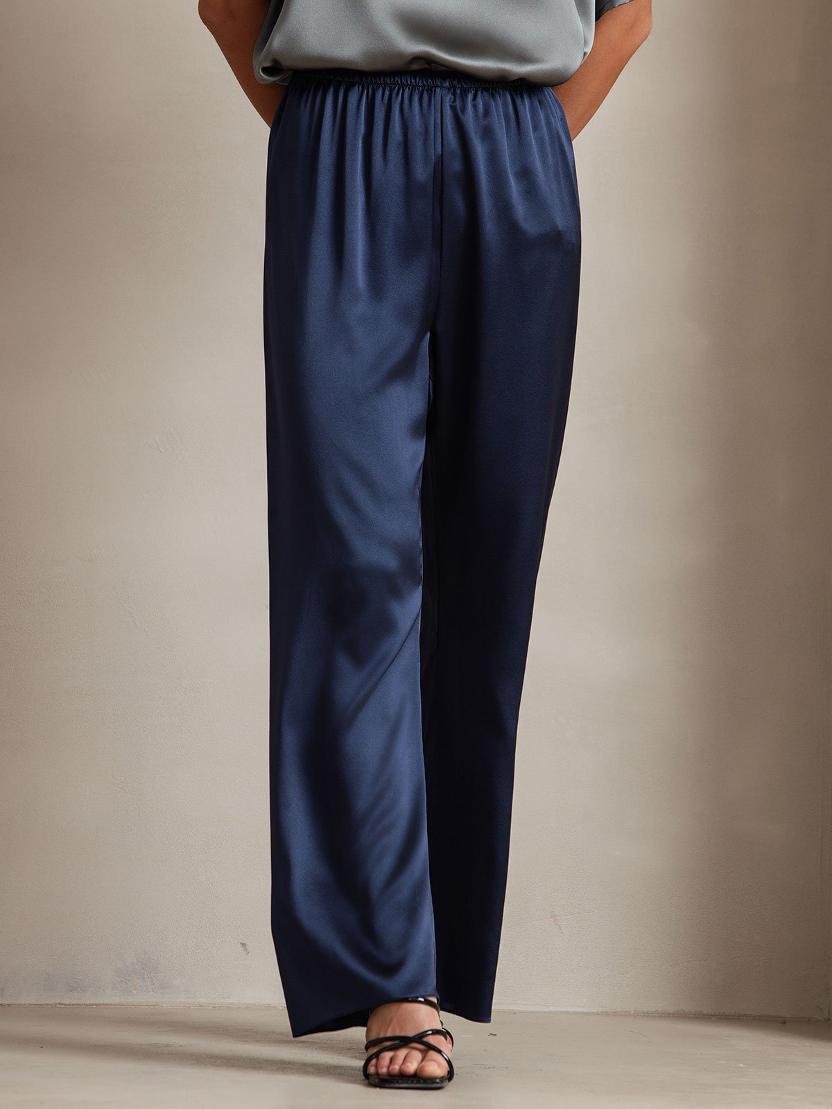 [Dark Blue] SilkSilky 19Momme Silk Womens Pants 003