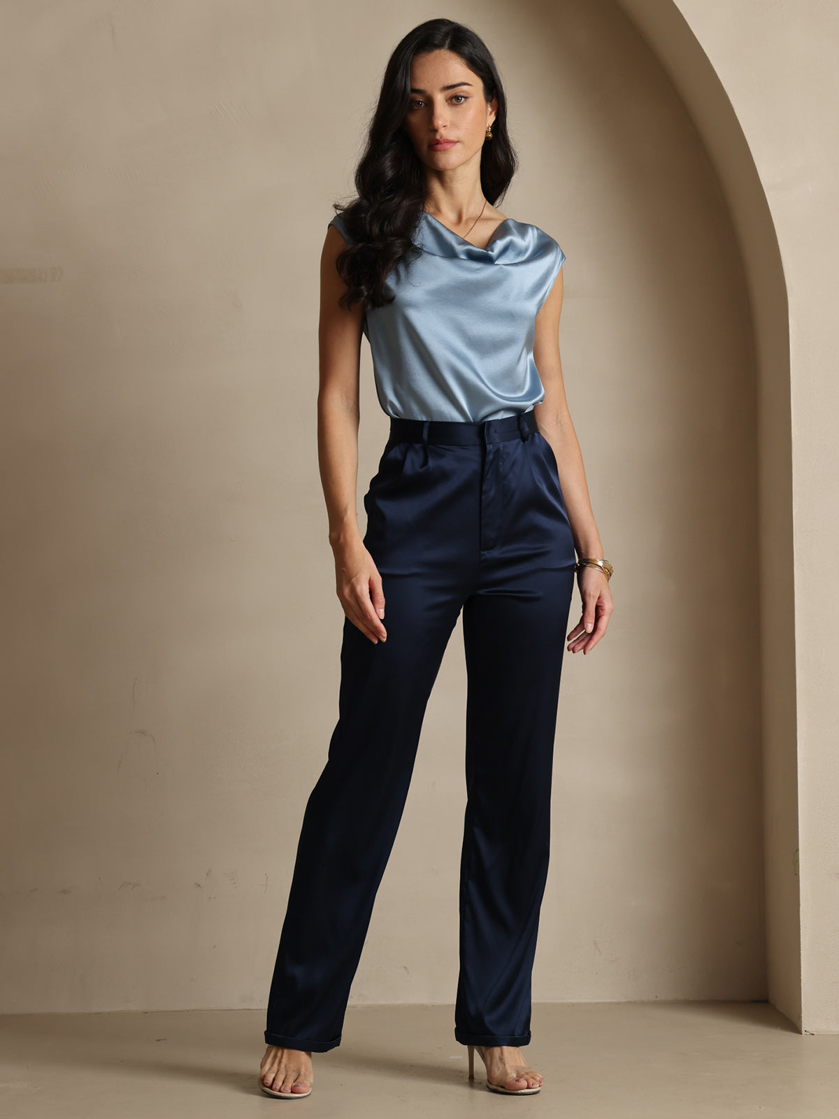 [Dark Blue] SilkSilky 19Momme Silk Womens Pants 006