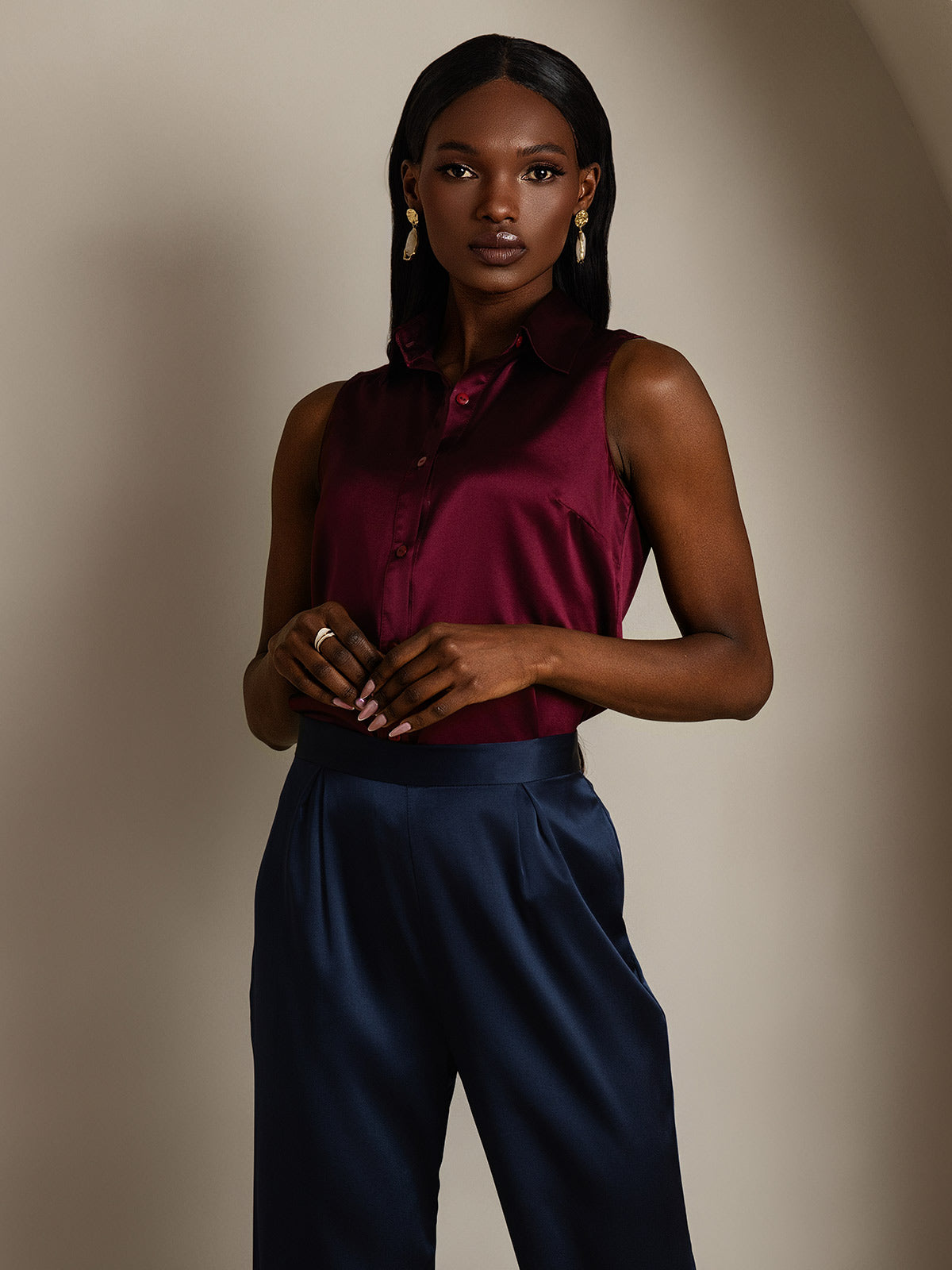 [Dark Blue] SilkSilky 19Momme Silk Womens Pants 006