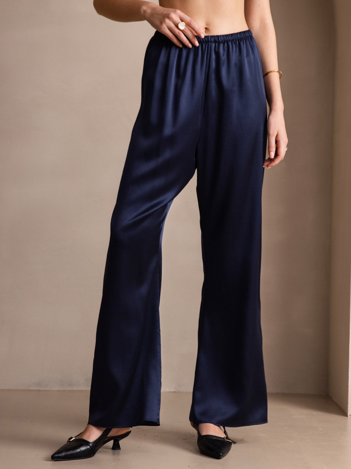 [Dark Blue] SilkSilky 19Momme Silk Womens Pants 007