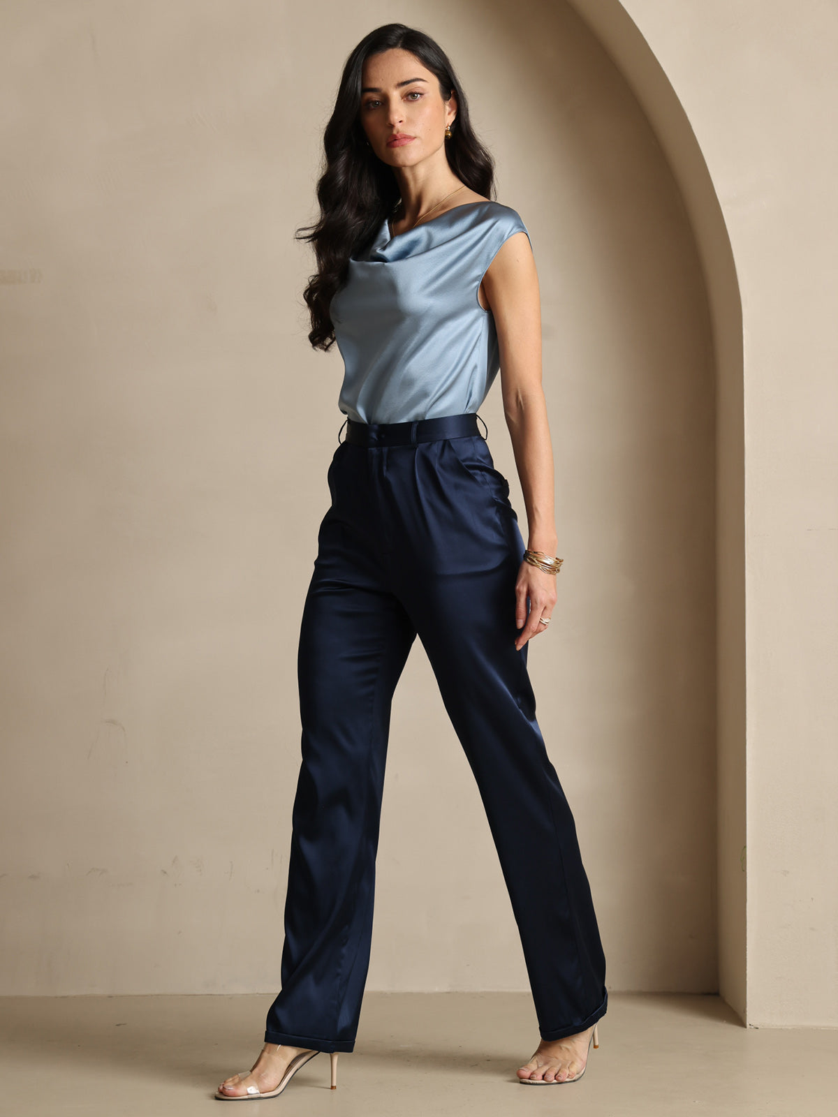[Dark Blue] SilkSilky 19Momme Silk Womens Pants 008