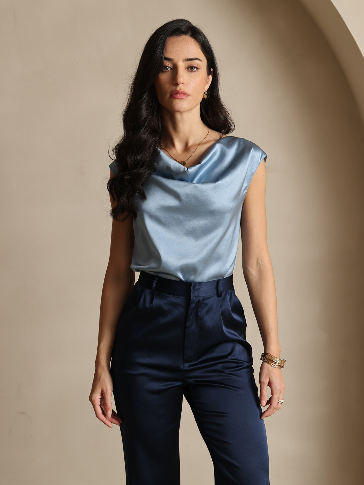 [Dark Blue] SilkSilky 19Momme Silk Womens Pants 009