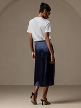[Dark Blue] SilkSilky  19Momme Skirt 002