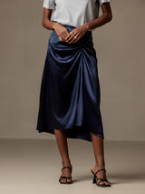 [Dark Blue] SilkSilky  19Momme Skirt 003