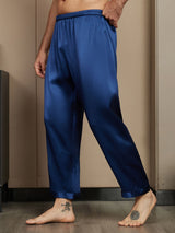 [Dark Blue] SilkSilky Pure Silk Mens Sleep Bottoms 004