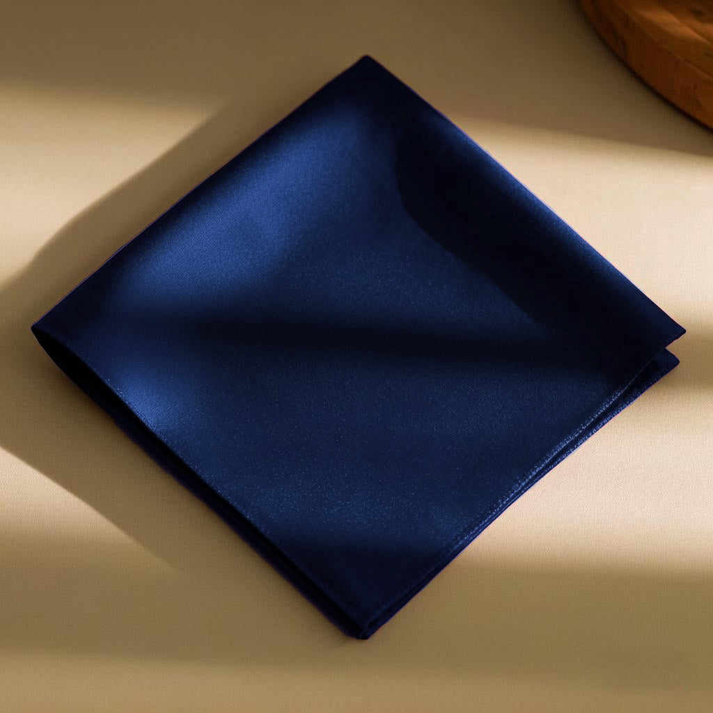 [Dark Blue] SilkSilky Pure Silk Scarf 002