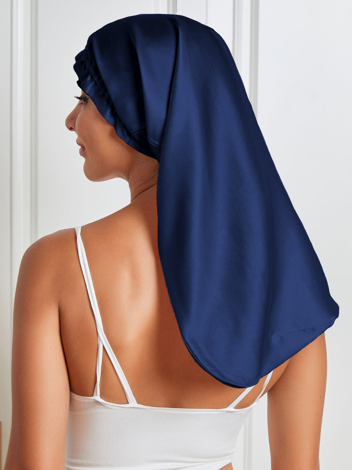 [Dark Blue] SilkSilky Pure Silk Sleep Cap 006