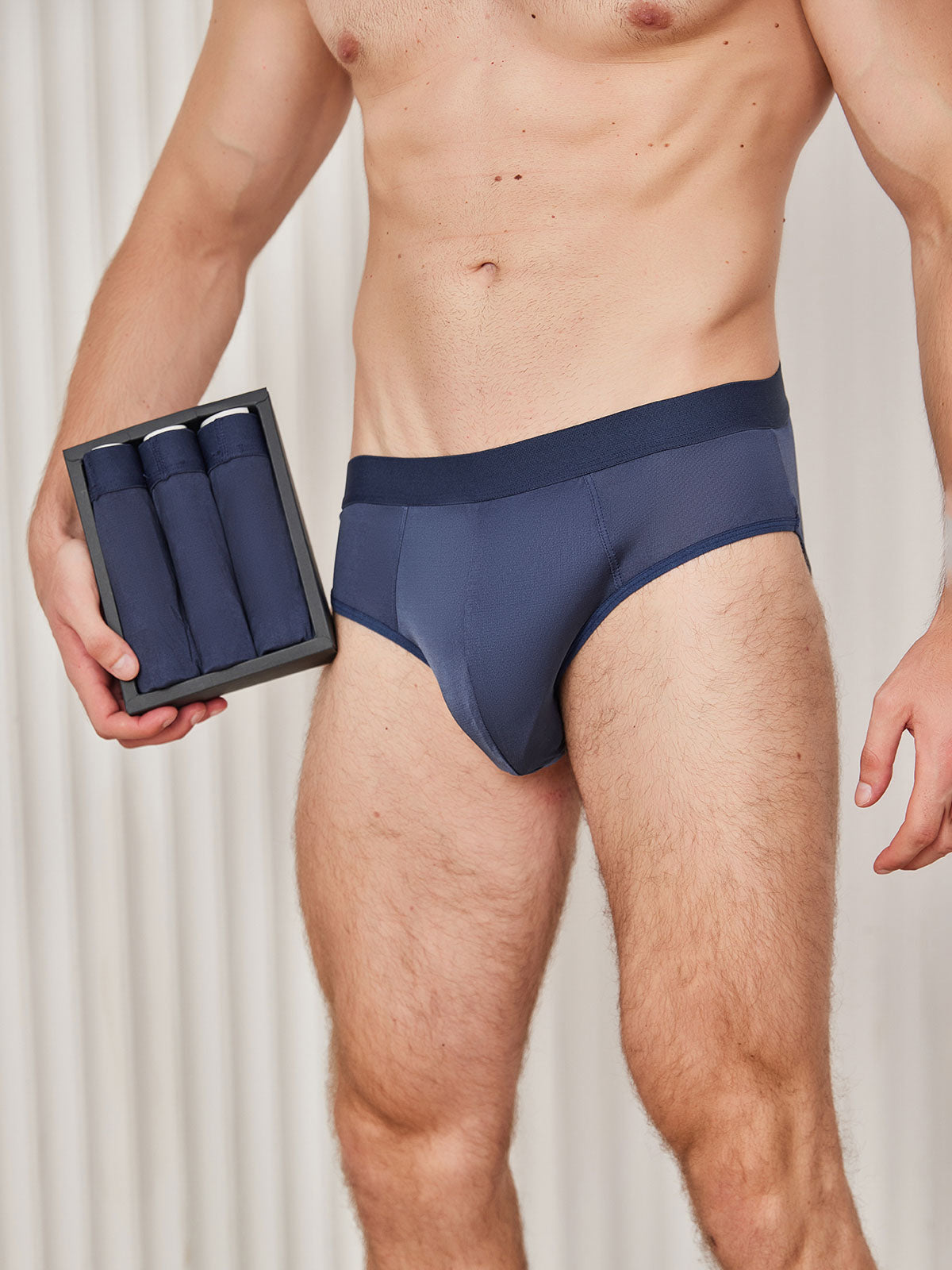 [Dark Blue] SilkSilky Silk Mens Underwear 002
