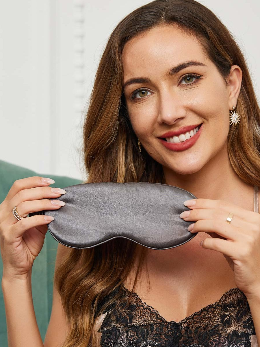 [Dark Gray] SilkSilky 19Momme Pure Silk Eye Mask 005